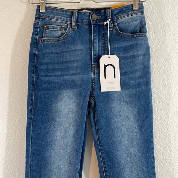 NATURE DENIM Diane High Rise Ankle Skinny Denim Jeans Raw Hem Size 25 NEW - Picture 5 of 16